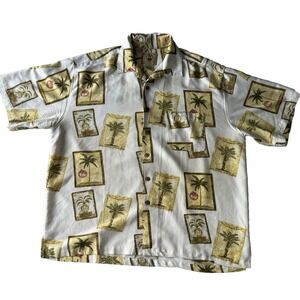 Joe Marlin Men's Hawaiian Short Sleeve Tropical Palm Trees. Size XXL - Very Nice